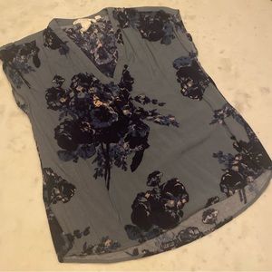 Slate grey floral top/blouse
